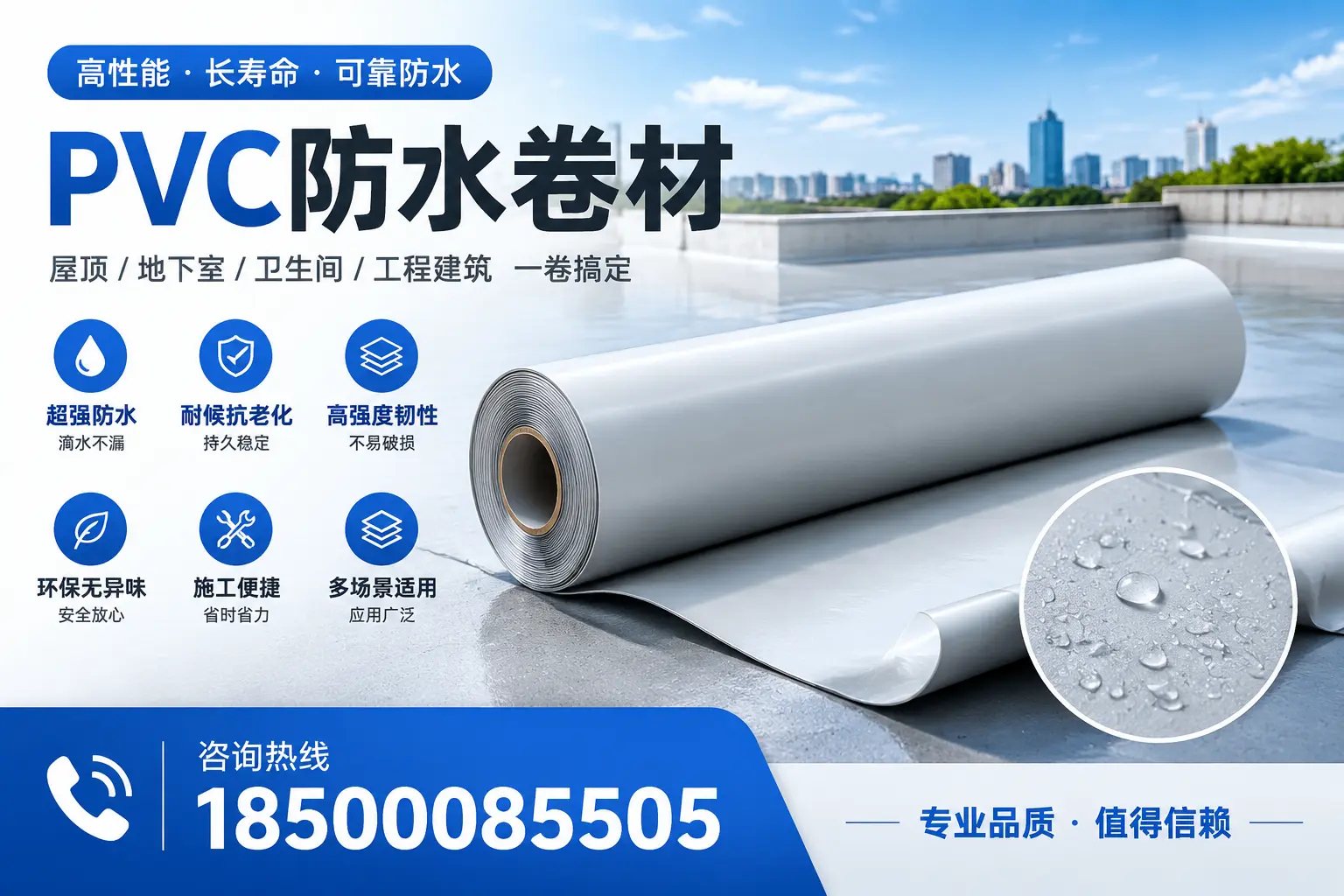 PVC防水卷材的防水效果评测，适合阿坝的科学依据